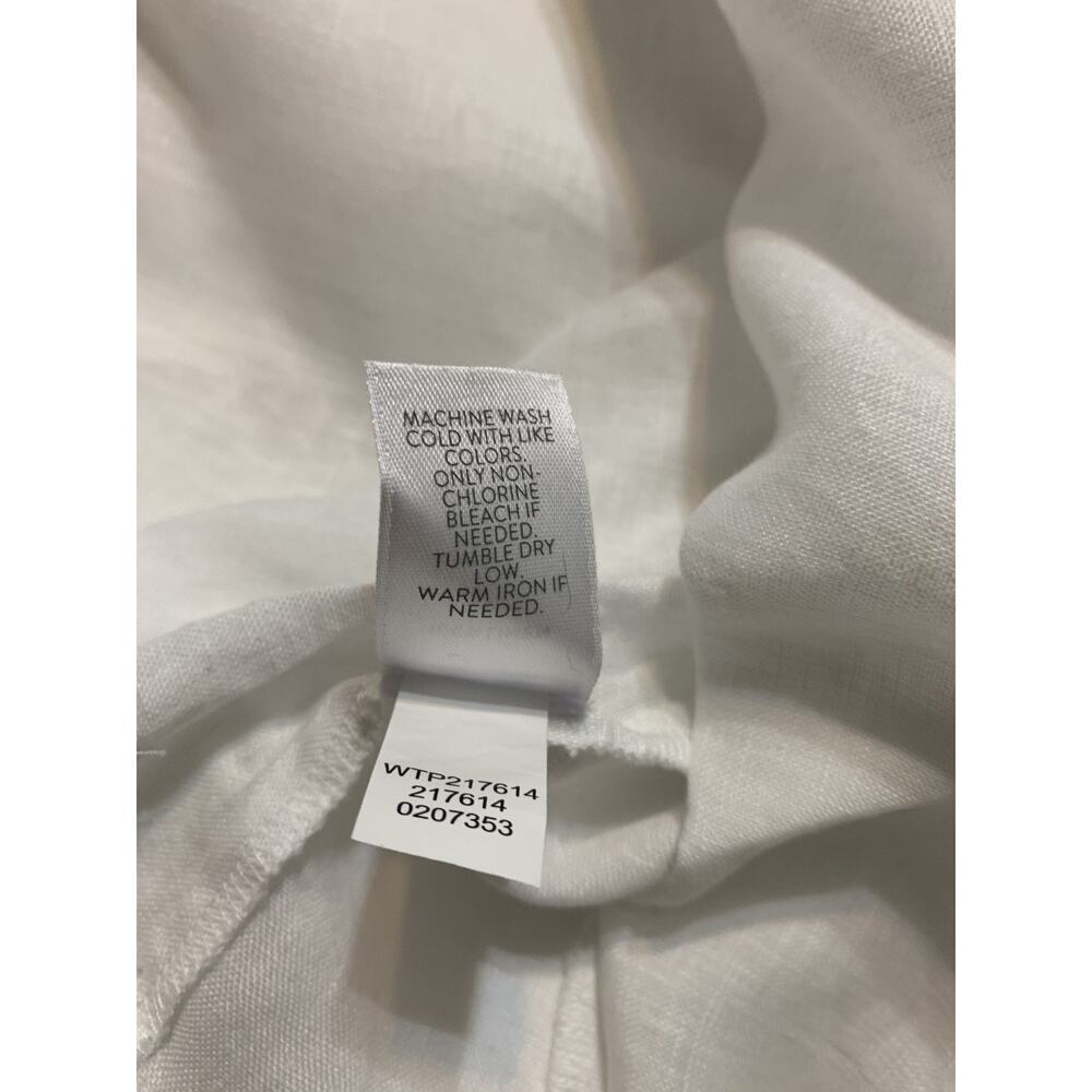 J Jill Love linen White Shirt dress 3x Pockets Roll Tab Sleeve Beach Resort - Picture 13 of 13